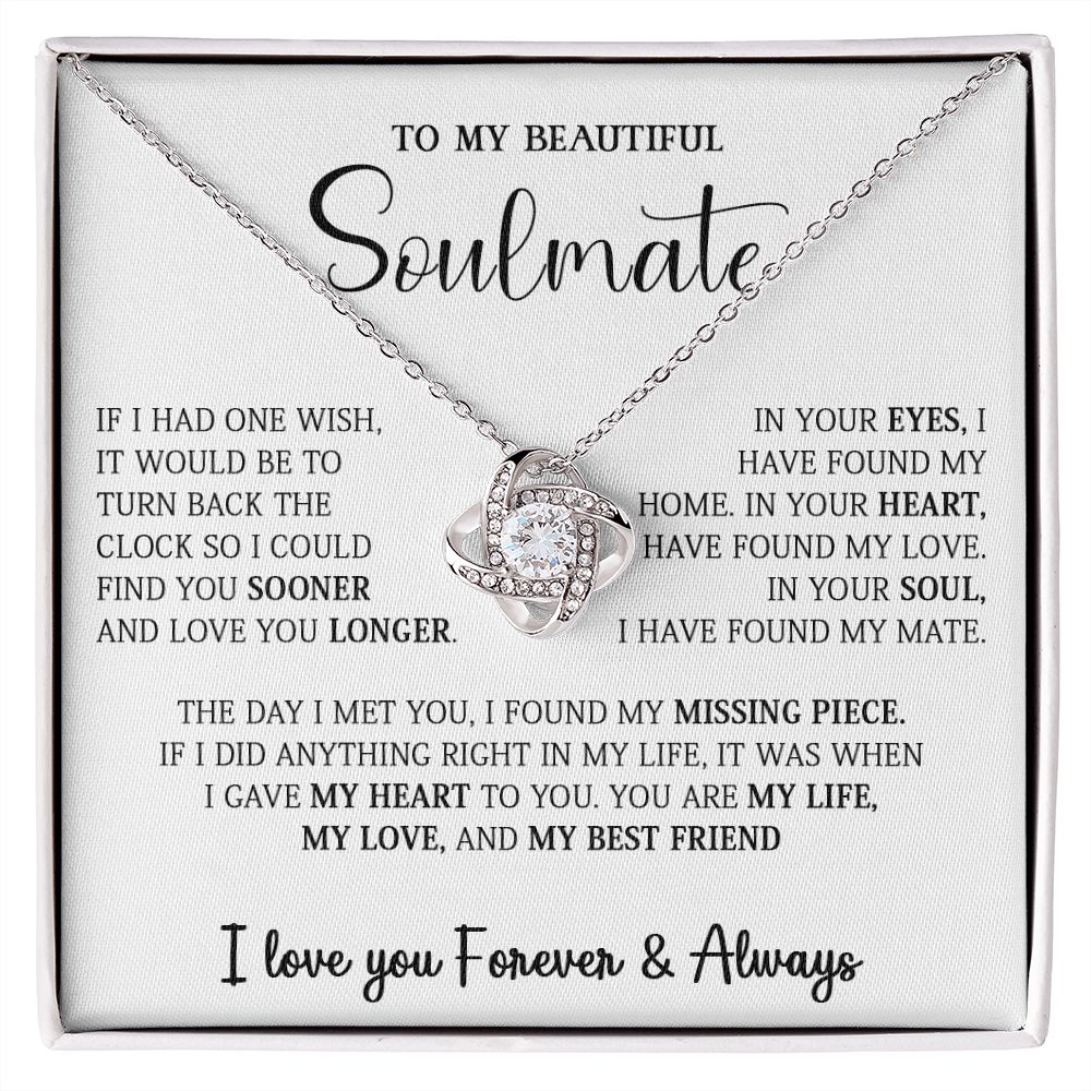 458A To My Soulmate Necklace,Birthday Gift For Wife Girlfriend From Husband,Xmas Gift