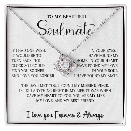 458A To My Soulmate Necklace,Birthday Gift For Wife Girlfriend From Husband,Xmas Gift