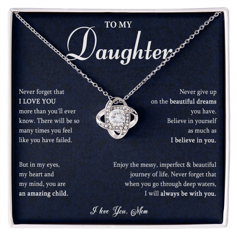 531A To My Daughter Necklace, Gift for Daughter from Mom, Daughter Love Necklace Gift