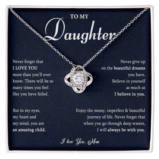 531A To My Daughter Necklace, Gift for Daughter from Mom, Daughter Love Necklace Gift