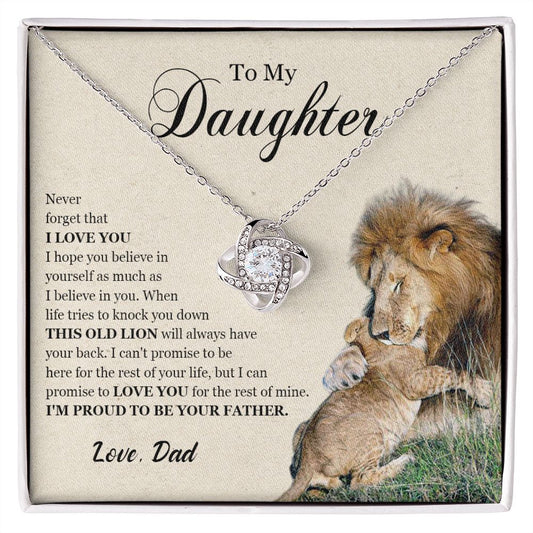 462A To My Daughter Necklace, Gift For Daughter From Dad, Daughter Father Lion Gift,
