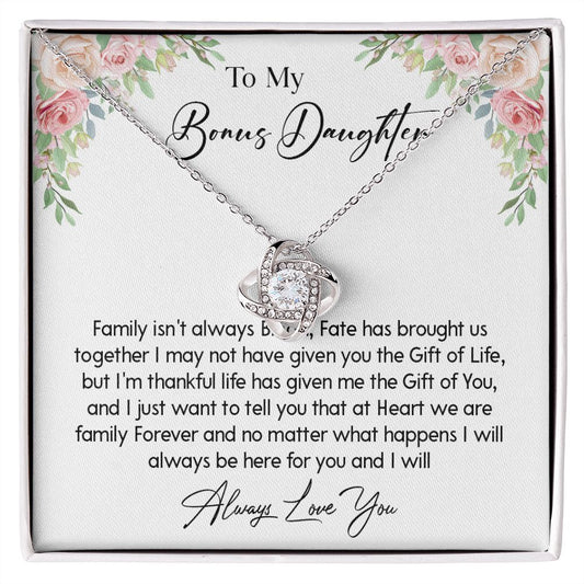 466A To My Bonus Daughter Necklace, Gift For Daughter, Birthday Graduation Christmas