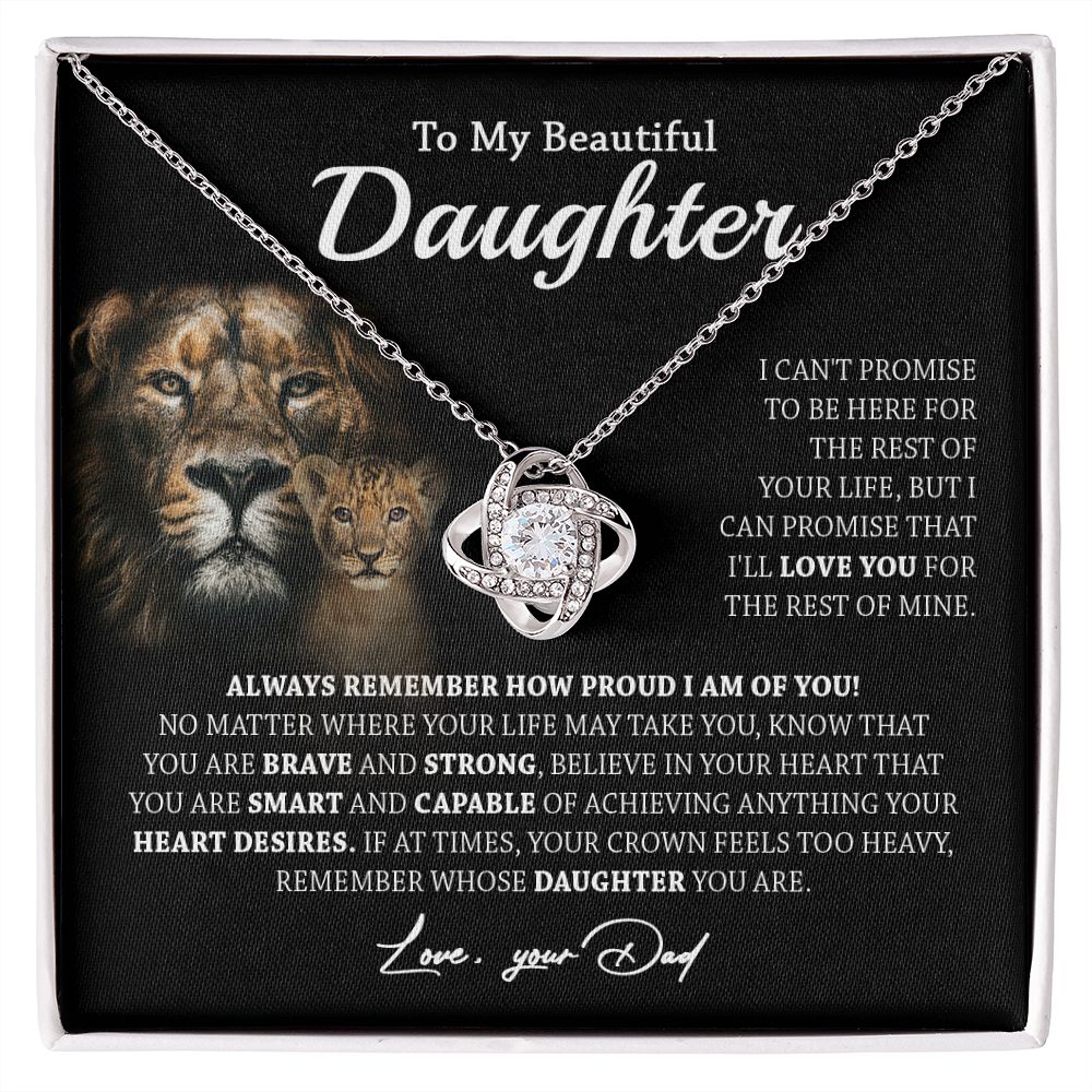 629A To My Daughter Necklace,Always Remember Lion Necklace Gift For Daughter From Dad