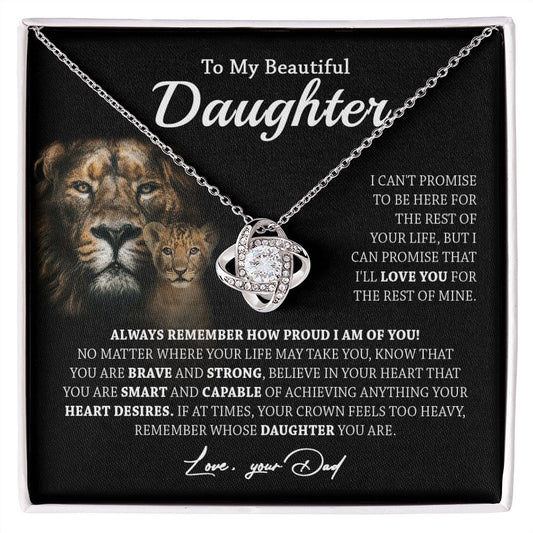 629A To My Daughter Necklace,Always Remember Lion Necklace Gift For Daughter From Dad