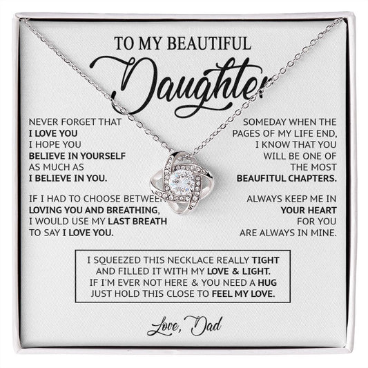 479A To My Daughter Necklace, Birthday Gift For Daughter From Dad, Xmas Gifts for Her