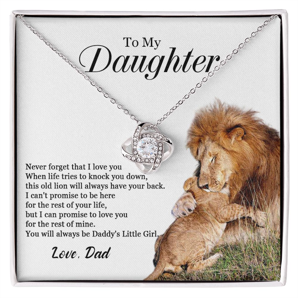 447A To My Daughter Necklace, Gift For Daughter From Dad, Daughter Father Lion