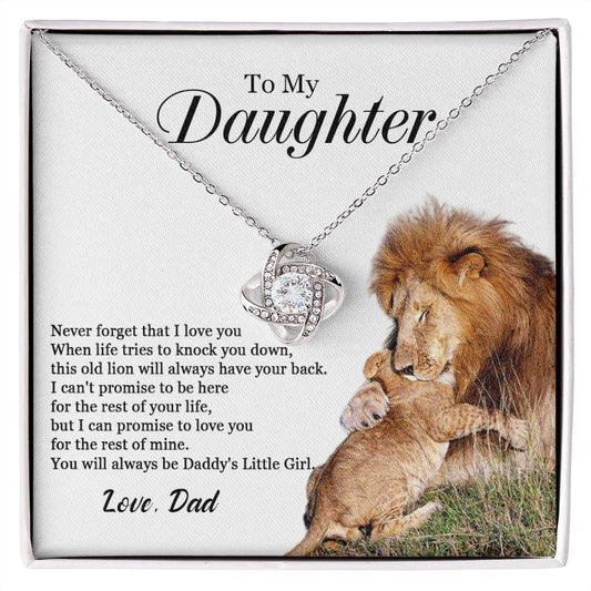 447A To My Daughter Necklace, Gift For Daughter From Dad, Daughter Father Lion