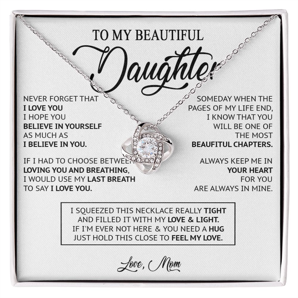 480A To My Daughter Necklace, Birthday Gift For Daughter From Mom, Xmas Gifts for Her