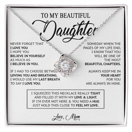 480A To My Daughter Necklace, Birthday Gift For Daughter From Mom, Xmas Gifts for Her