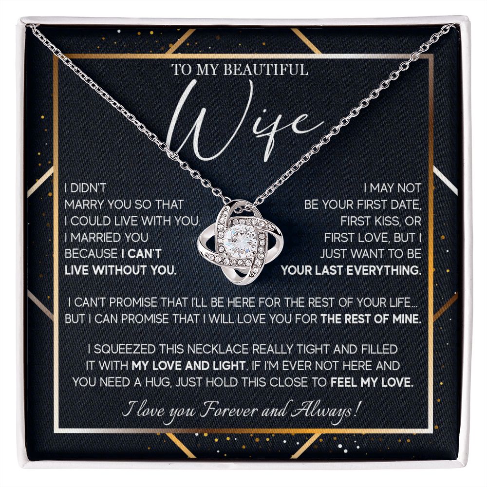 491A To My Beautiful Wife Necklace From Husband, Jewelry For Women, Birthday Gifts