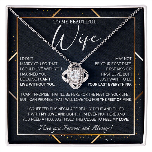 491A To My Beautiful Wife Necklace From Husband, Jewelry For Women, Birthday Gifts