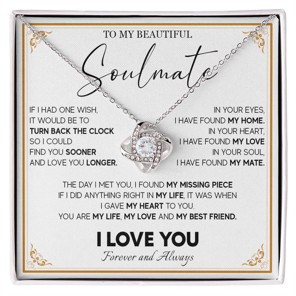 511A To My Beautiful Soulmate Necklace, Gift for Wife, Girlfriend, Anniversary Gift