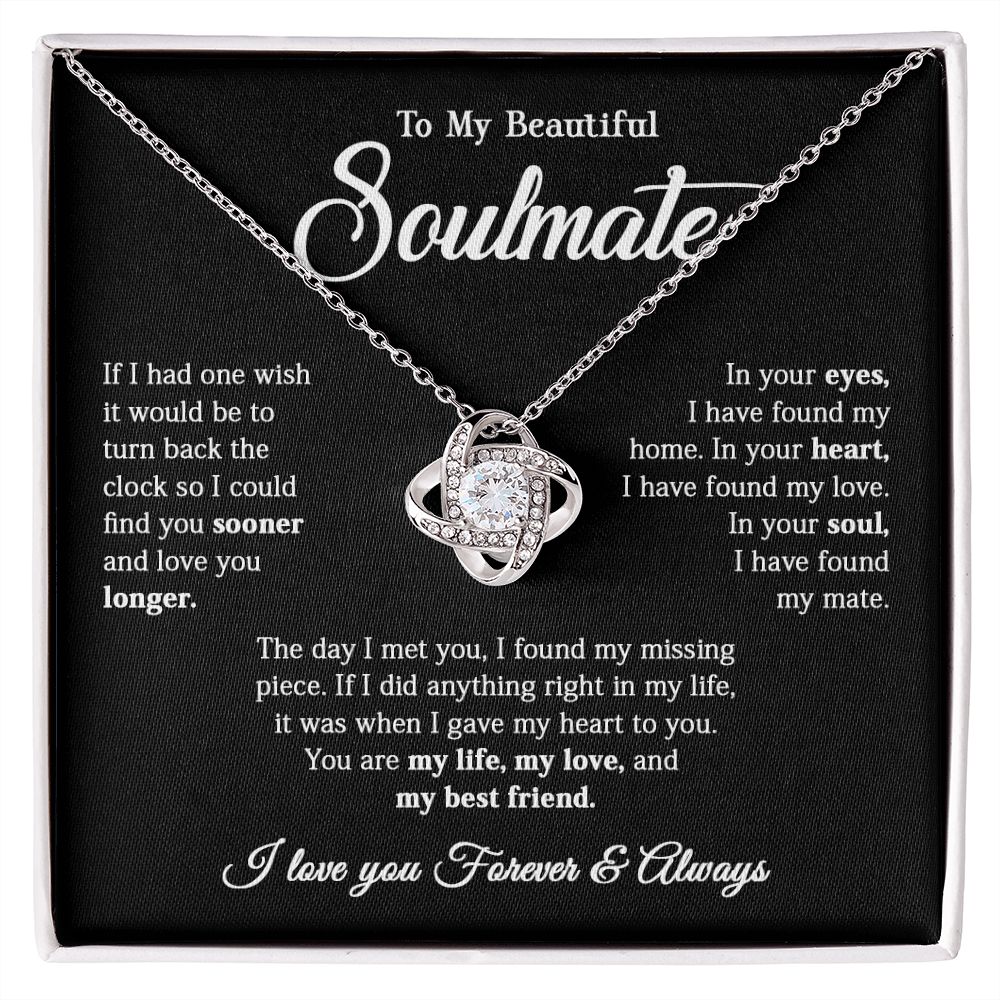616A To My Soulmate Necklace, Gift for Wife, Girlfriend, Valentine Gift,Birthday Gift