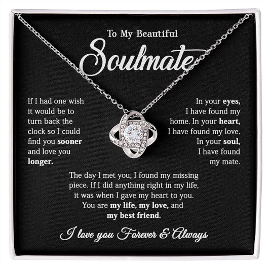 616A To My Soulmate Necklace, Gift for Wife, Girlfriend, Valentine Gift,Birthday Gift