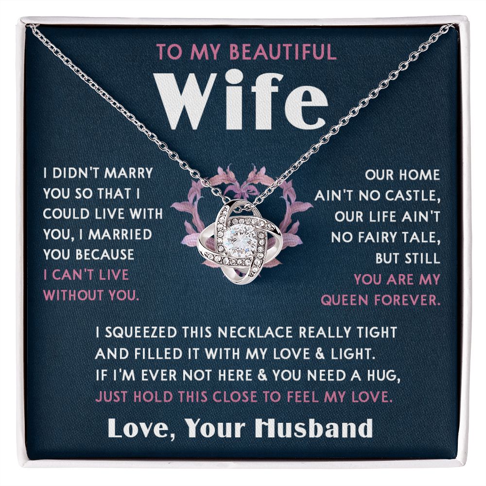 423A To My Beautiful Wife Necklace, Wife Necklace Gift from Husband, Mothers Day Gift