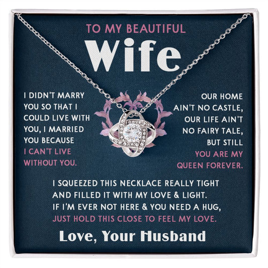 423A To My Beautiful Wife Necklace, Wife Necklace Gift from Husband, Mothers Day Gift