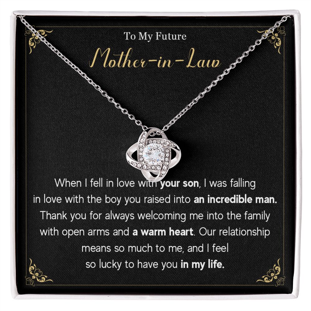 580A To My Future Mom-In-Law Necklace Knot Pendant Thank You Gifts For Mother In Law