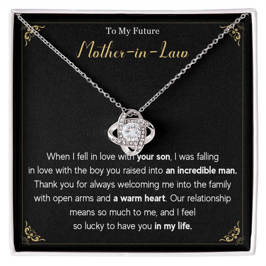 580A To My Future Mom-In-Law Necklace Knot Pendant Thank You Gifts For Mother In Law