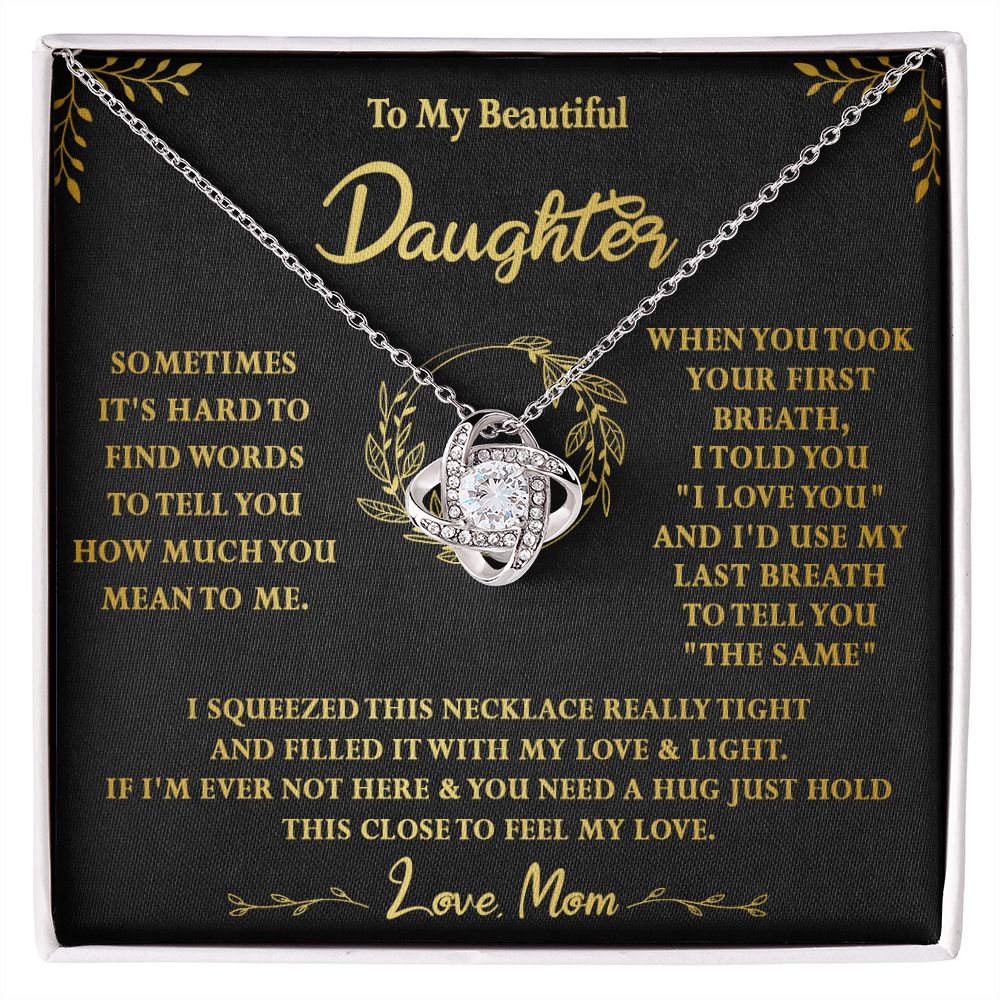 118A To My Beautiful Daughter Necklace,Gift For Daughter From Mom, Xmas Birthday Gift