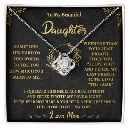 118A To My Beautiful Daughter Necklace,Gift For Daughter From Mom, Xmas Birthday Gift