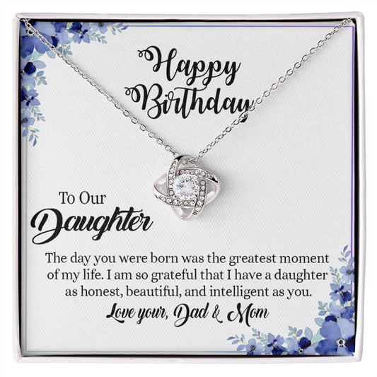 394A To My Daughter Necklace, Xmas Birthday Gift For Daughter From Dad & Mom