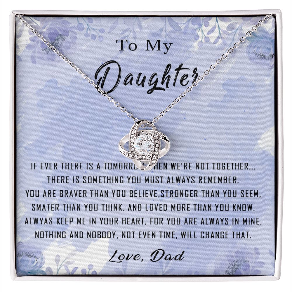 100A To My Daughter Necklace From Dad Father You're Braver Stronger Smarter Daughter