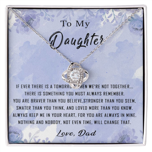 100A To My Daughter Necklace From Dad Father You're Braver Stronger Smarter Daughter