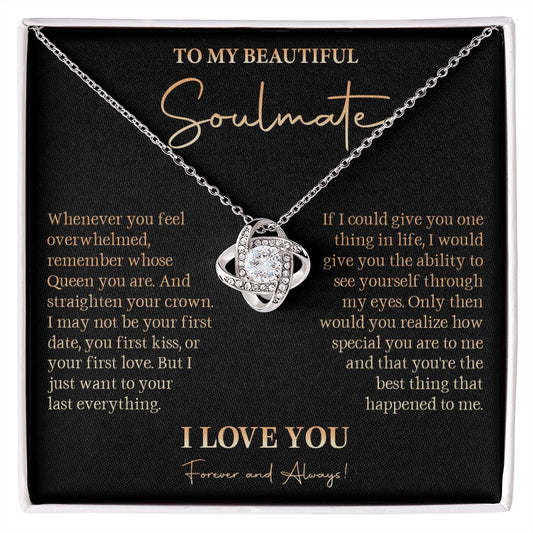 582A To My Soulmate Necklace, Love Gift For Girlfriend Wife, Birthday Gift for Womens