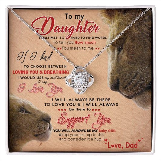 389A Lion To My Daughter Necklace, Gift For Daughter From Dad, Daughter Father Lion