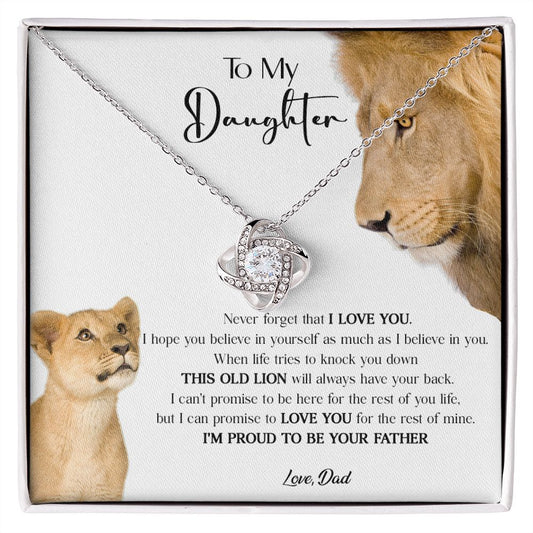431A To My Daughter Necklace, Xmas Gift For Daughter From Dad, Daughter Father Lion