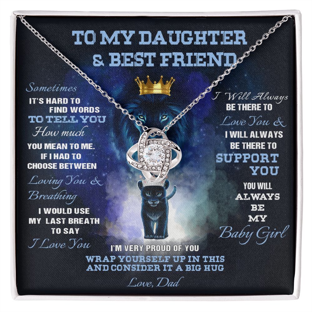 391A Lion To My Daughter & Best Friend Necklace, Xmas Gift For Daughter From Dad
