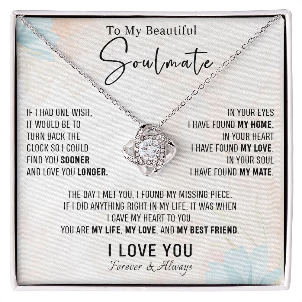 562A To my Soulmate Necklace, Birthday Gifts for Her, Love Gifts for Wife Girlfriend