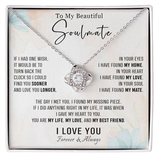 562A To my Soulmate Necklace, Birthday Gifts for Her, Love Gifts for Wife Girlfriend