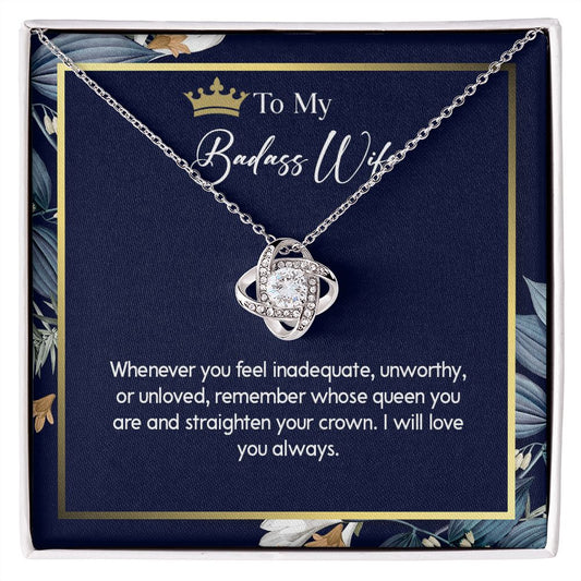 600A To My Badass Wife, Gift For Wife, Necklace Gift For Wife Valentine Gift For Wife