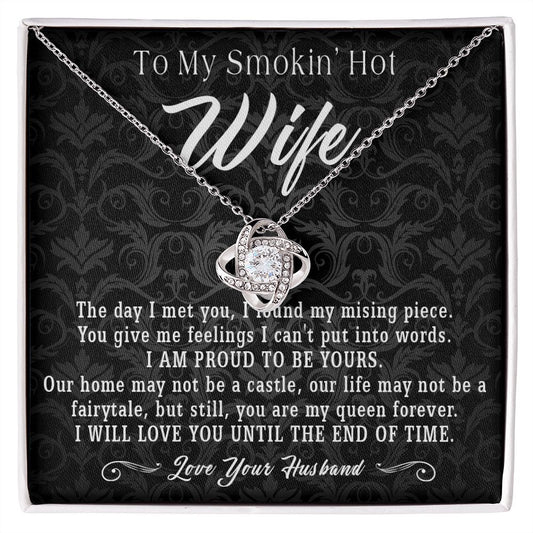 95A To My Smokin Hot Wife Necklace, Anniversary Birthday Gift for Wife From Husband