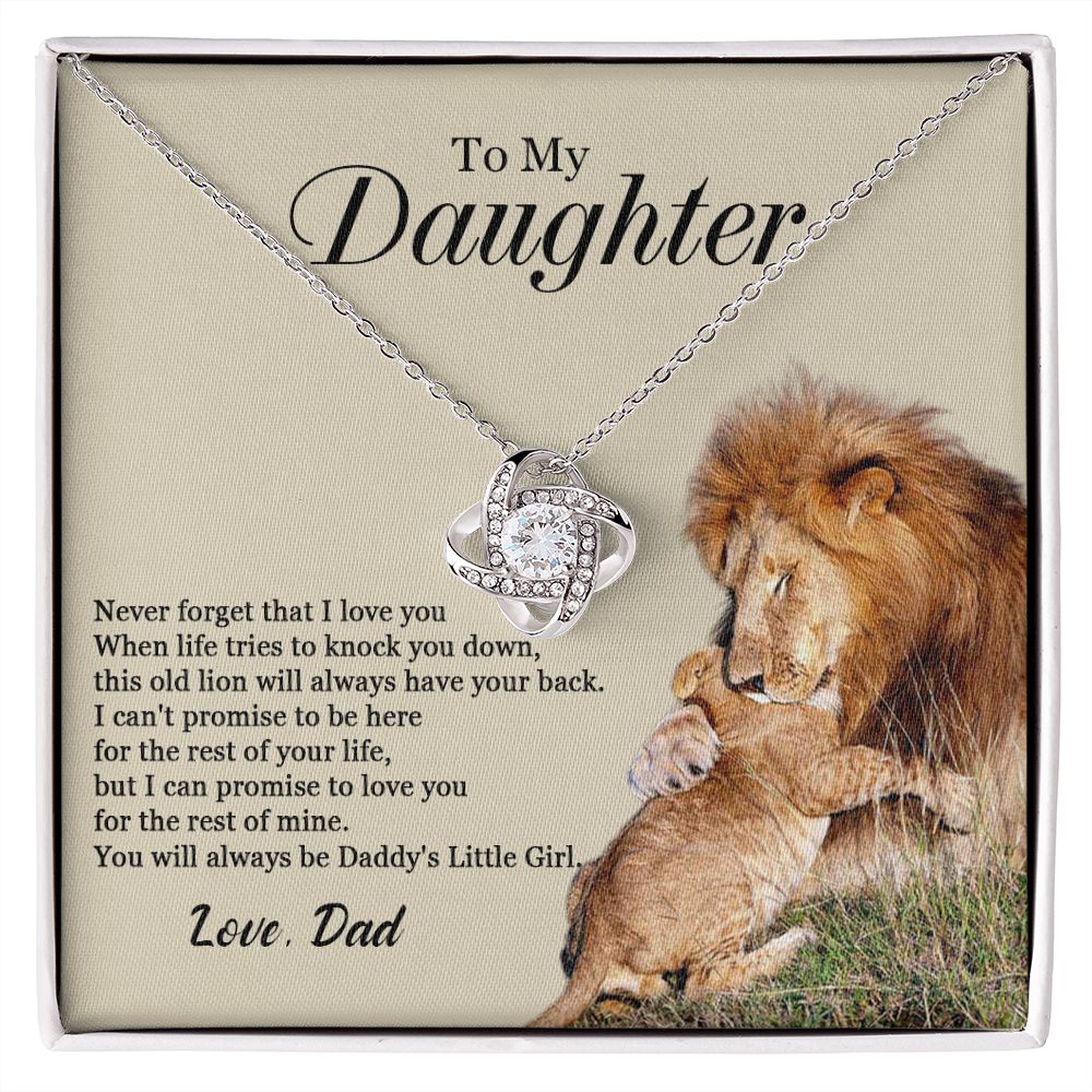 448A To My Daughter Necklace, Xmas Gift For Daughter From Dad, Daughter Father Lion.