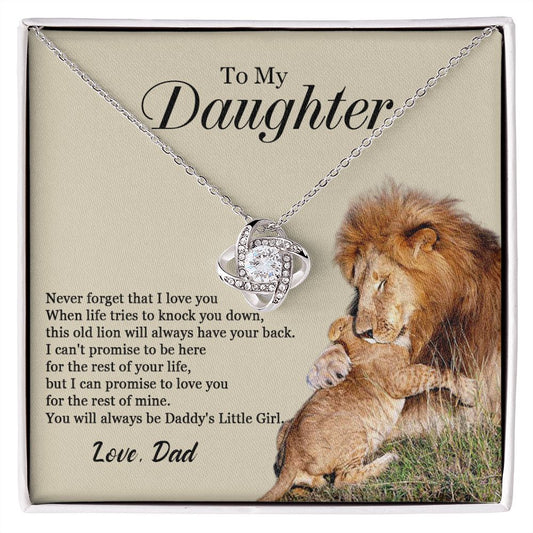 448A To My Daughter Necklace, Xmas Gift For Daughter From Dad, Daughter Father Lion.