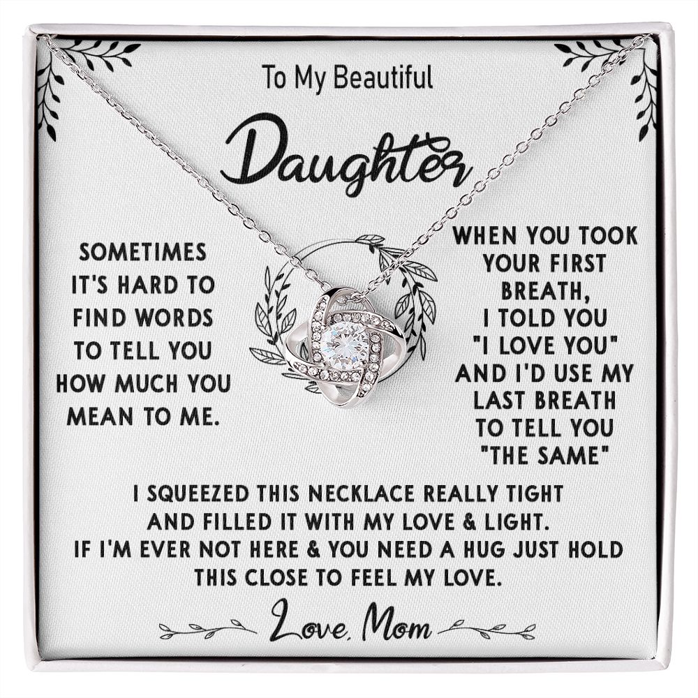 112A To My Beautiful Daughter Necklace, Daughter Mother Necklace, Gift Xmas From Mom