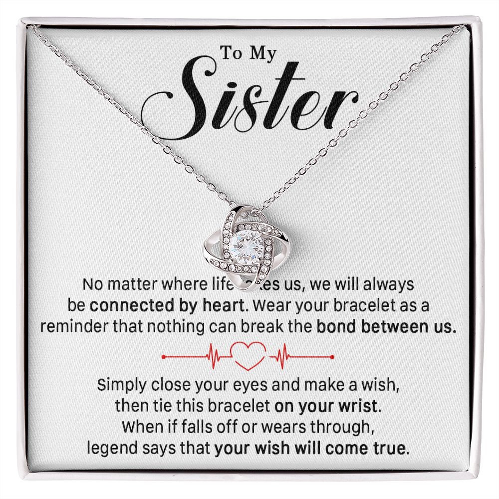 545A To My Sister Necklace, Sister Best Friends Love Heart Necklace, Birthday Gifts