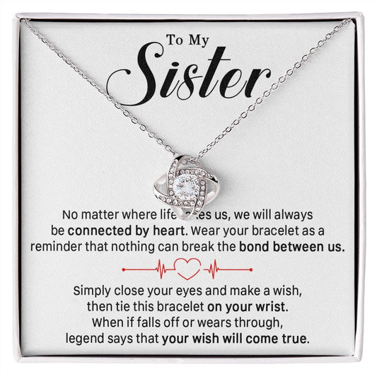 545A To My Sister Necklace, Sister Best Friends Love Heart Necklace, Birthday Gifts