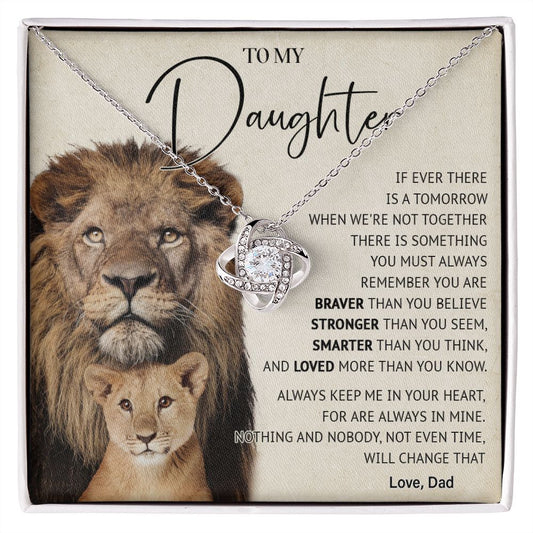 506A To My Daughter Necklace, Gift For Daughter From Dad, Lion Father Gift, Love Gift