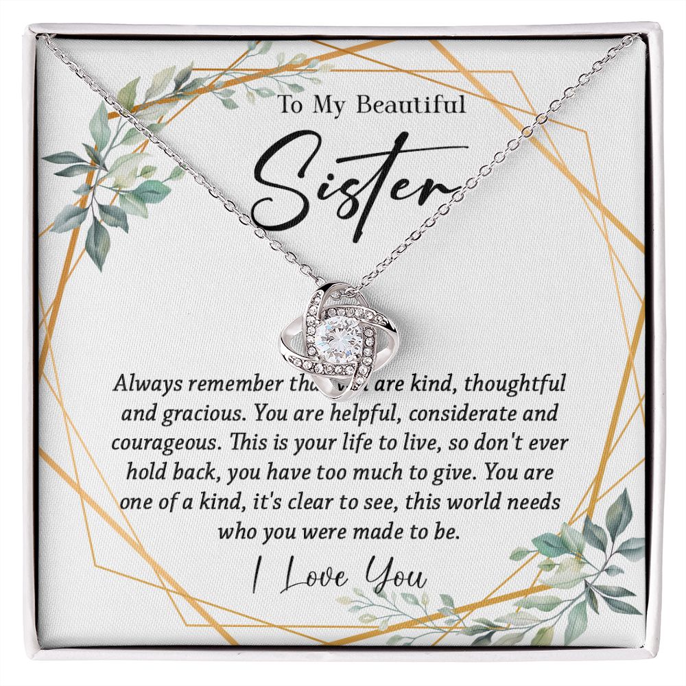 625A To My Sister Necklace, Little Sister Jewelry Gift, Birthday Gift,Necklace Sister