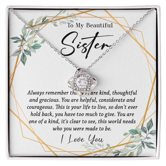 625A To My Sister Necklace, Little Sister Jewelry Gift, Birthday Gift,Necklace Sister
