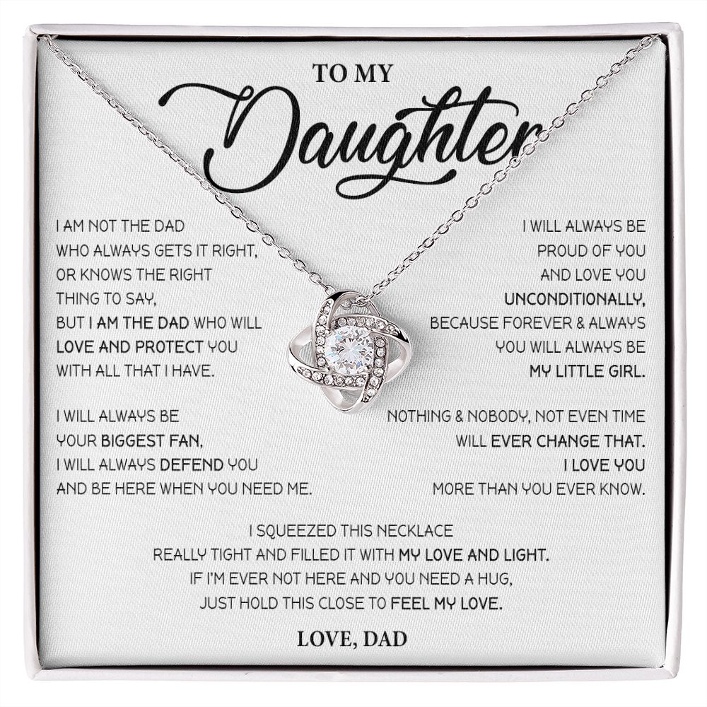 500A To My Daughter Necklace, Love Knot Pendant Necklace, Daughter Gift from Dad