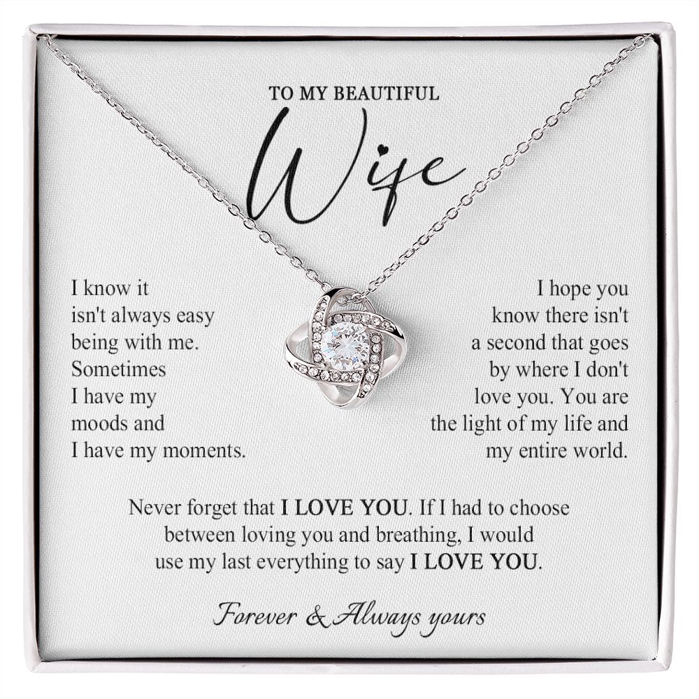 558A Beautiful Wife Necklace, Gift for Wife Necklace from Husband, Wife Birthday Gift