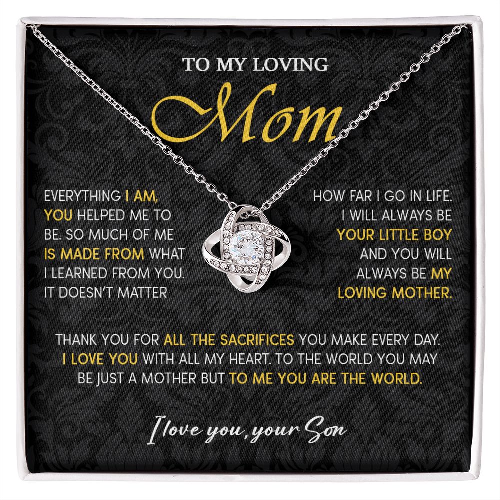 441A To My Loving Mom Necklace, Gift for Mom from Son, Mom Birthday Gifts Necklace