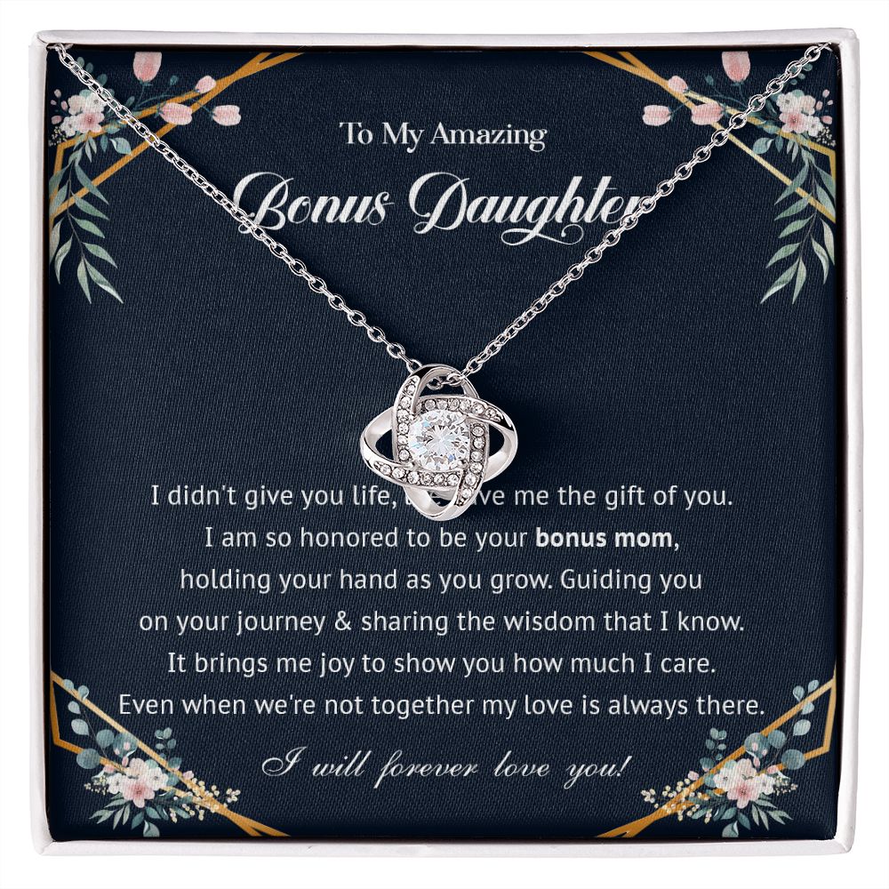 576A To My Bonus Daughter Necklace, Bonus Daughter Gift From Stepmom, Birthday Gifts