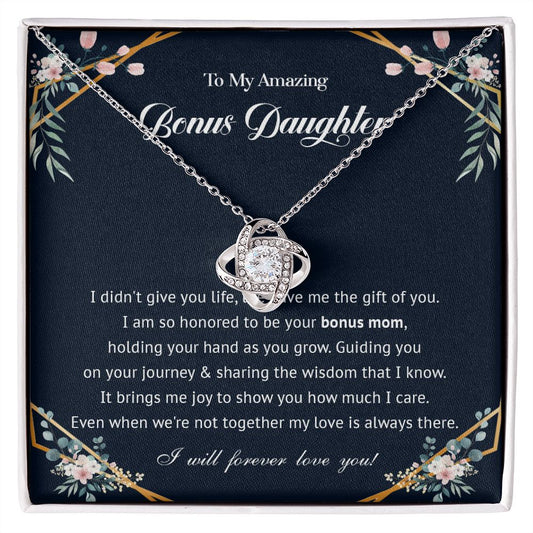 576A To My Bonus Daughter Necklace, Bonus Daughter Gift From Stepmom, Birthday Gifts