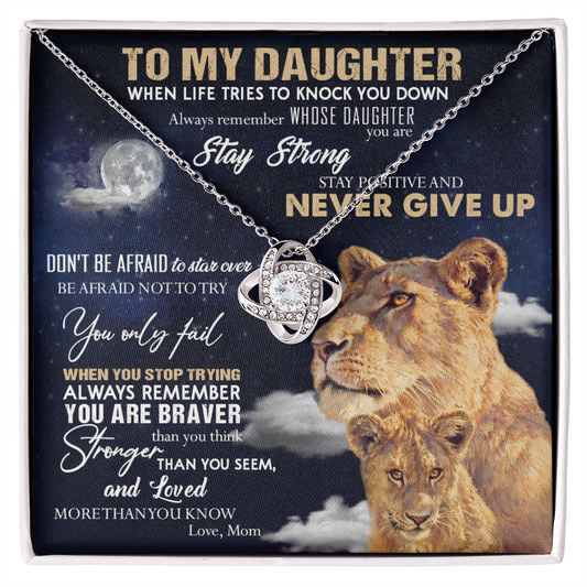 387A To My Daughter Necklace, Lion Necklace, Birthday Gift Necklace From Mom