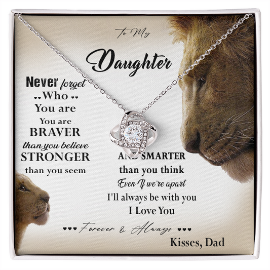 381A Lion Necklace, To My Daughter Necklace,I Love You Forever & Always Gift From Dad